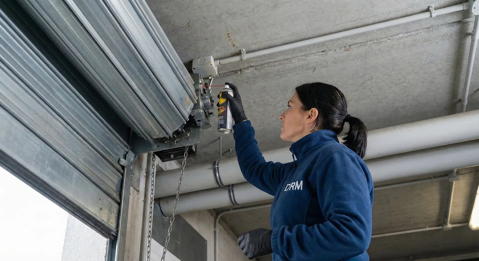 Verification des composants lors de l’entretien d’un rideau metallique