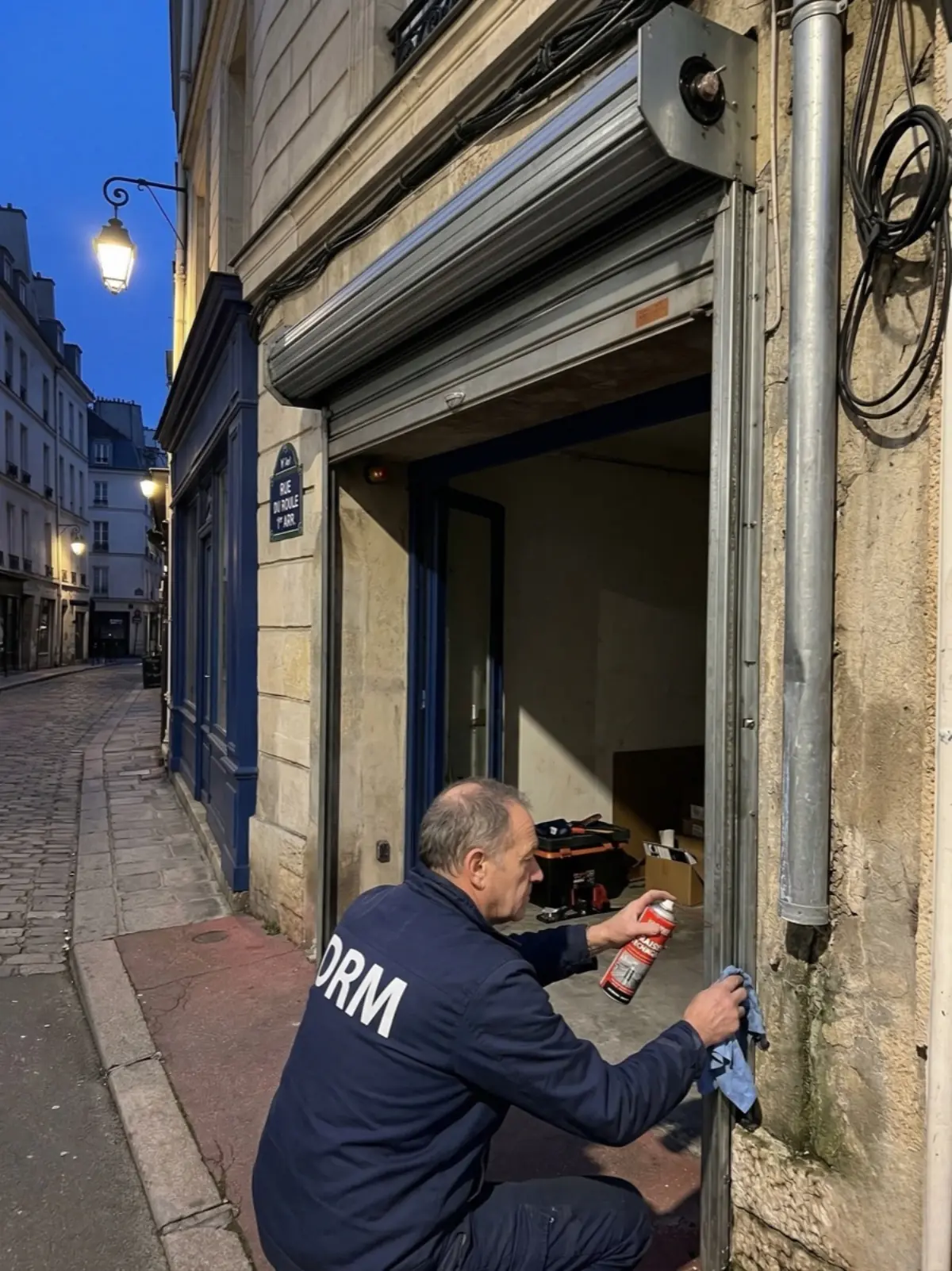 Entretien complet d’un rideau metallique de commerce